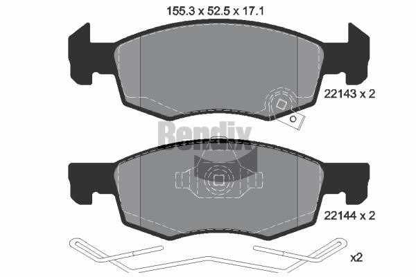 Bendix USA BPD1209 Brake pad set BPD1209 BPD1209 Bendix USA Brake pad set