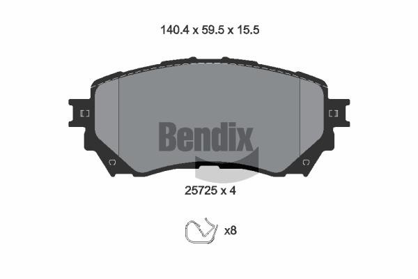 Bendix USA BPD2263 Brake Pad Set, disc brake BPD2263