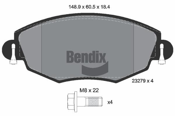 Bendix USA BPD1342 Brake Pad Set, disc brake BPD1342