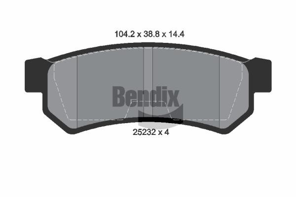 Bendix USA BPD2238 Brake Pad Set, disc brake BPD2238