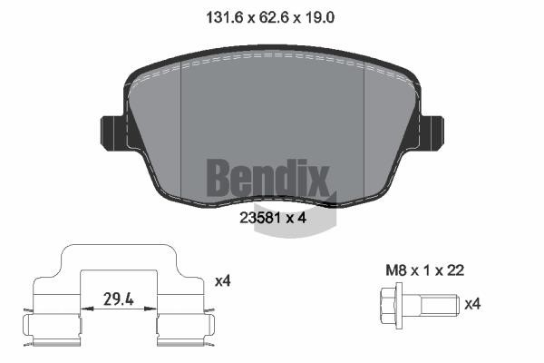 Bendix USA BPD2013 Brake Pad Set, disc brake BPD2013