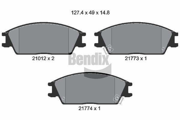 Bendix USA BPD1303 Brake Pad Set, disc brake BPD1303