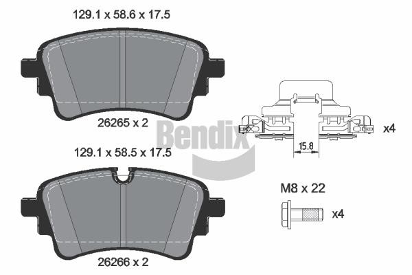 Bendix USA BPD1646 Brake Pad Set, disc brake BPD1646