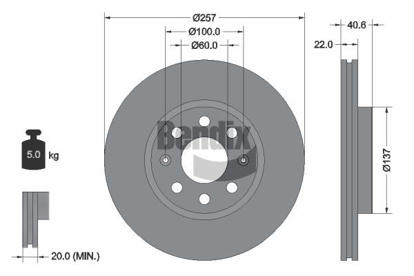 BDS1005 Bendix USA Brake disc