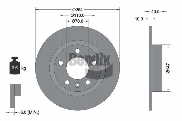 Bendix USA BDS1847 Brake disc BDS1847 BDS1847 Bendix USA Brake disc