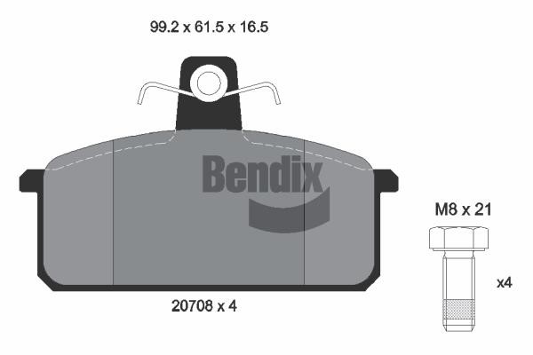 Bendix USA BPD1721 Brake Pad Set, disc brake BPD1721