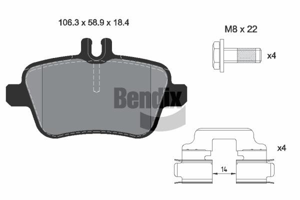 Bendix USA BPD1084 Brake Pad Set, disc brake BPD1084