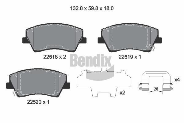 Bendix USA BPD2317 Brake Pad Set, disc brake BPD2317