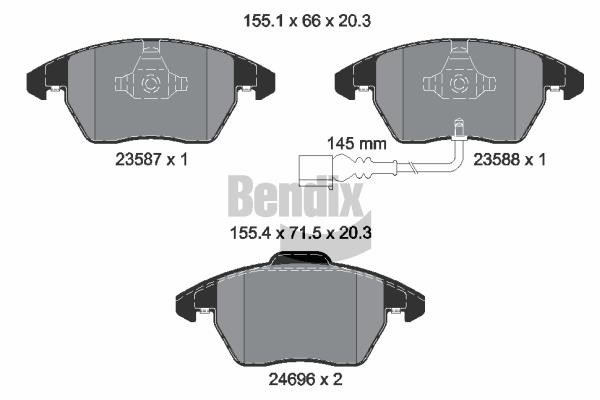 Bendix USA BPD1087 Brake Pad Set, disc brake BPD1087