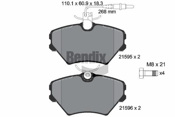 Bendix USA BPD1815 Brake Pad Set, disc brake BPD1815