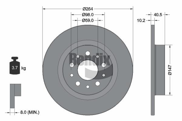 Bendix USA BDS1849 Brake disc BDS1849 BDS1849 Bendix USA Brake disc