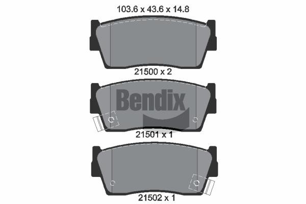 Bendix USA BPD1803 Brake Pad Set, disc brake BPD1803