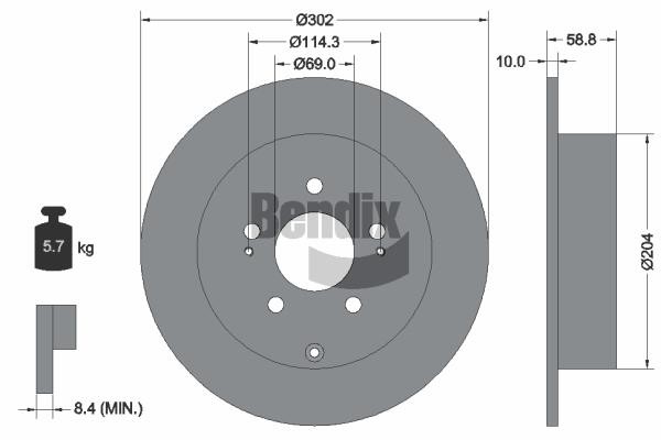 BDS1947 Bendix USA Brake disc