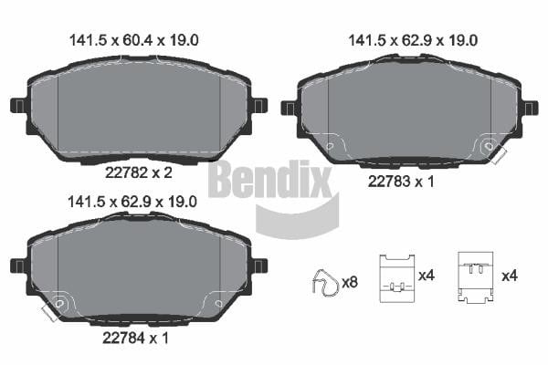 Bendix USA BPD2324 Brake Pad Set, disc brake BPD2324