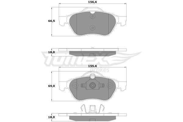 Tomex TX 13-51 Brake Pad Set, disc brake TX1351