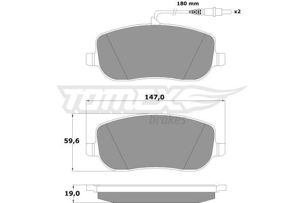 Tomex TX 13-34 Brake Pad Set, disc brake TX1334