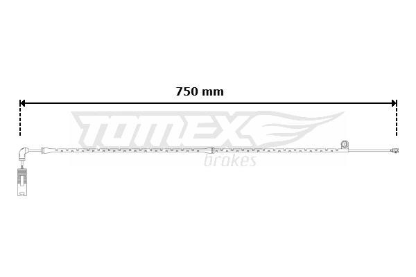 Tomex TX 30-59 Warning contact, brake pad wear TX3059