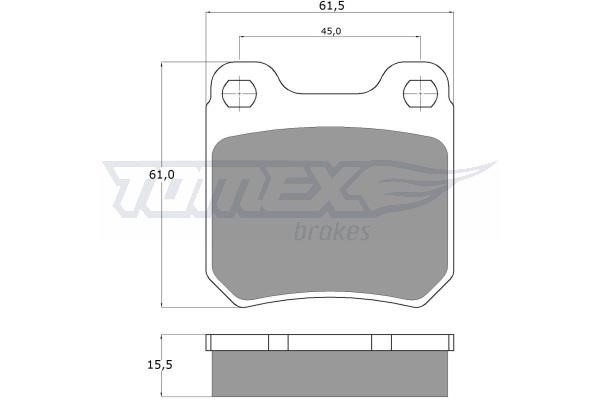 Tomex TX 11-60 Brake Pad Set, disc brake TX1160