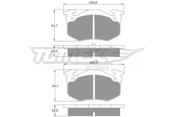 Tomex TX 10-50 Brake Pad Set, disc brake TX1050