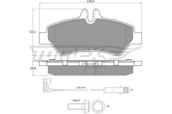 Tomex TX 14-27 Brake Pad Set, disc brake TX1427