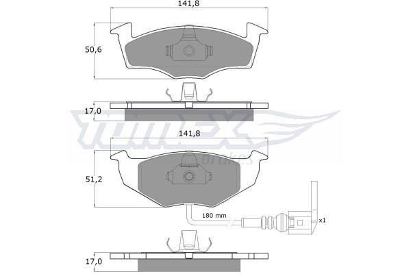 Tomex TX 14-78 Brake Pad Set, disc brake TX1478