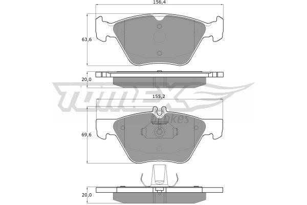 Tomex TX 12-82 Brake Pad Set, disc brake TX1282