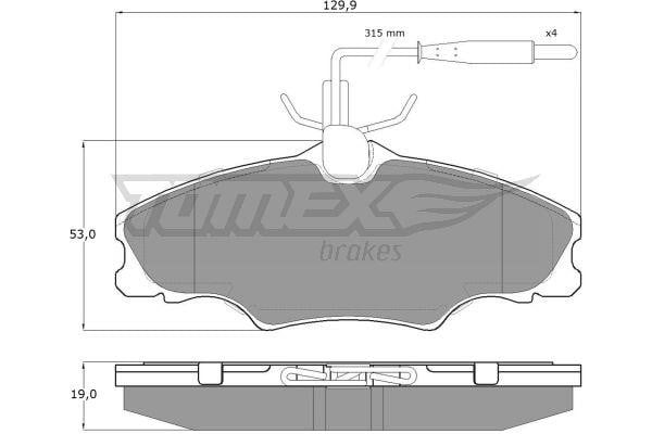 Tomex TX 12-31 Brake Pad Set, disc brake TX1231