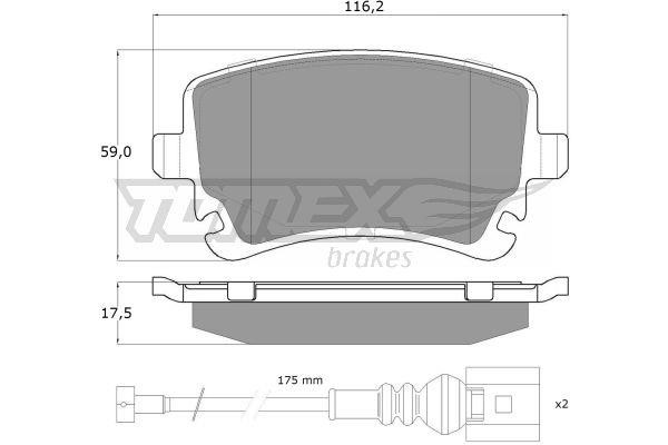 Tomex TX 13-96 Brake Pad Set, disc brake TX1396