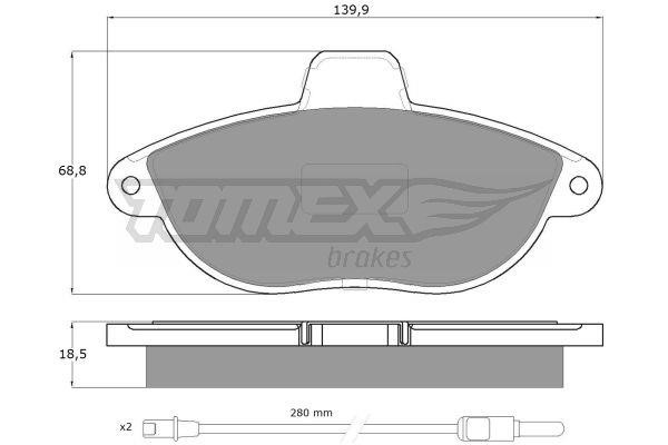Tomex TX 13-35 Brake Pad Set, disc brake TX1335
