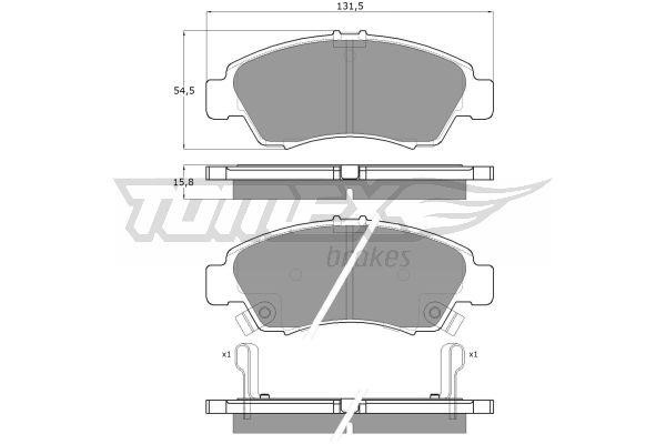 Tomex TX 12-65 Brake Pad Set, disc brake TX1265
