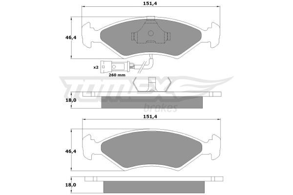 Tomex TX 10-282 Brake Pad Set, disc brake TX10282