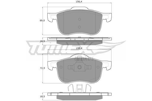 Tomex TX 14-04 Brake Pad Set, disc brake TX1404