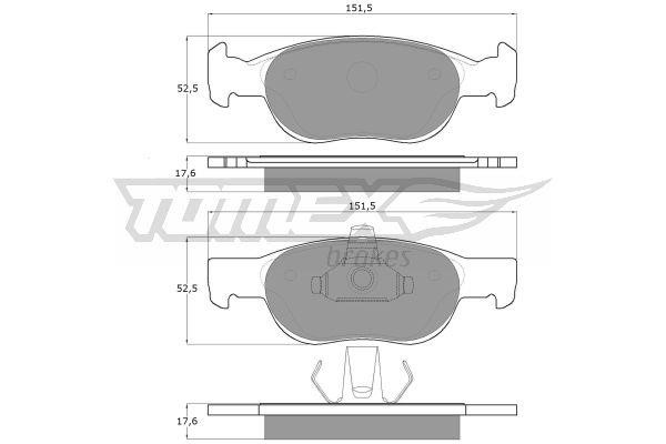 Tomex TX 10-71 Brake Pad Set, disc brake TX1071