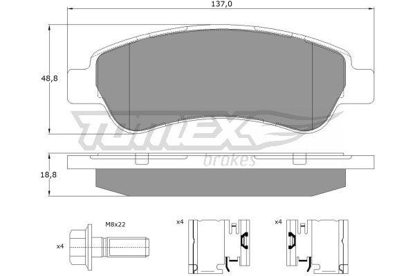 Tomex TX 14-41 Brake Pad Set, disc brake TX1441
