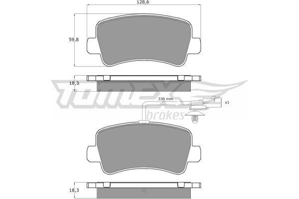 Tomex TX 16-48 Rear disc brake pads, set TX1648