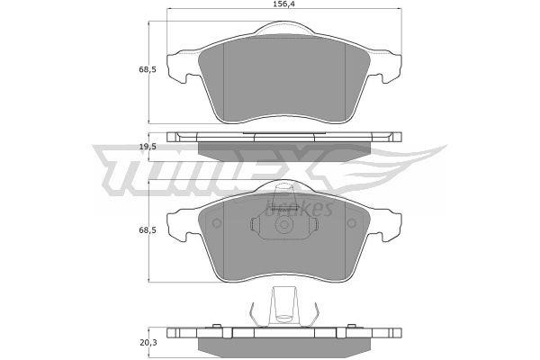 Tomex TX 13-91 Brake Pad Set, disc brake TX1391