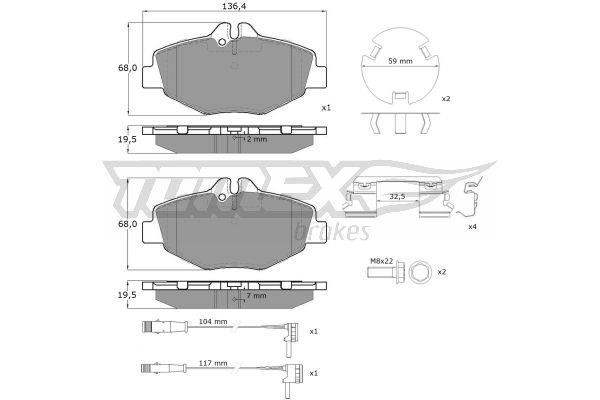 Tomex TX 14-29 Brake Pad Set, disc brake TX1429