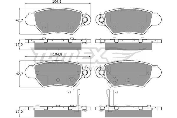 TX1412 Tomex Brake pad set