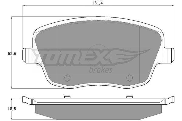 Tomex TX 13-59 Brake Pad Set, disc brake TX1359