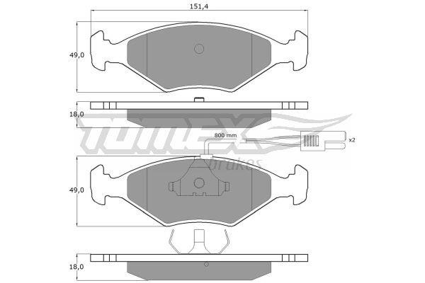 Tomex TX 10-792 Brake Pad Set, disc brake TX10792