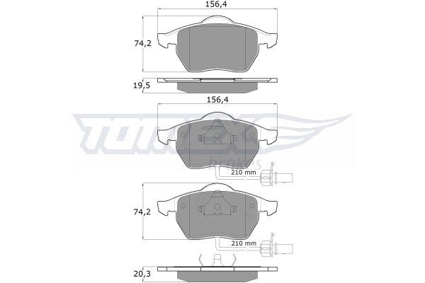 Tomex TX 12-13 Brake Pad Set, disc brake TX1213