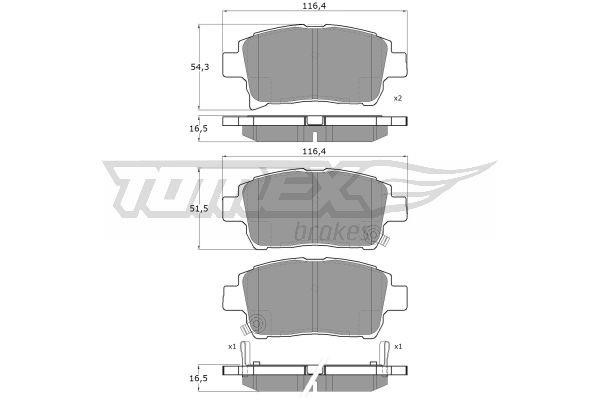 Tomex TX 13-76 Brake Pad Set, disc brake TX1376