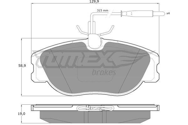 Tomex TX 12-442 Brake Pad Set, disc brake TX12442