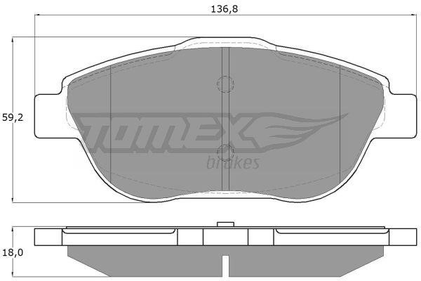 Tomex TX 16-25 Brake Pad Set, disc brake TX1625