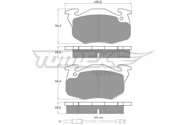 Tomex TX 10-34 Brake Pad Set, disc brake TX1034