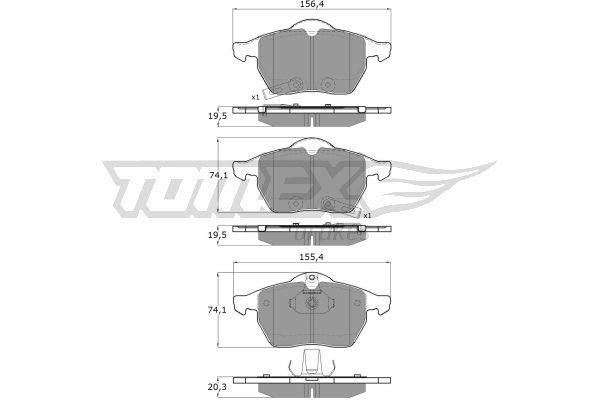 Tomex TX 13-57 Brake Pad Set, disc brake TX1357