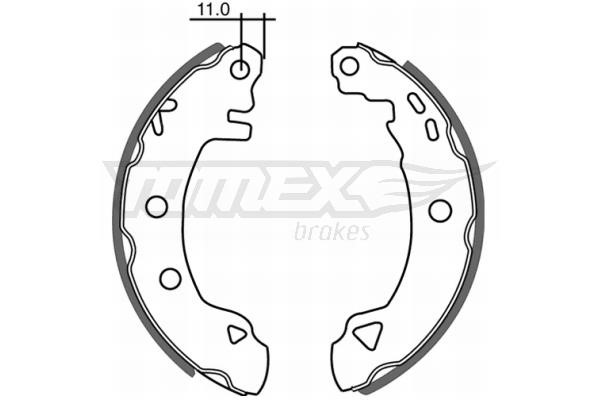 Tomex TX 21-02 Brake shoe set TX2102