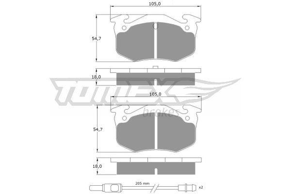 Tomex TX 10-51 Brake Pad Set, disc brake TX1051