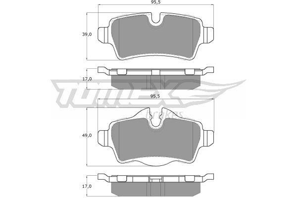 Tomex TX 16-05 Brake Pad Set, disc brake TX1605