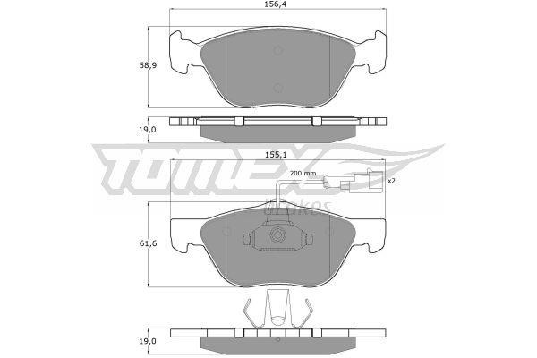Tomex TX 11-84 Brake Pad Set, disc brake TX1184